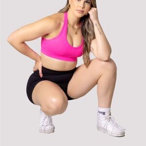 Neon pink Thalia sports bra